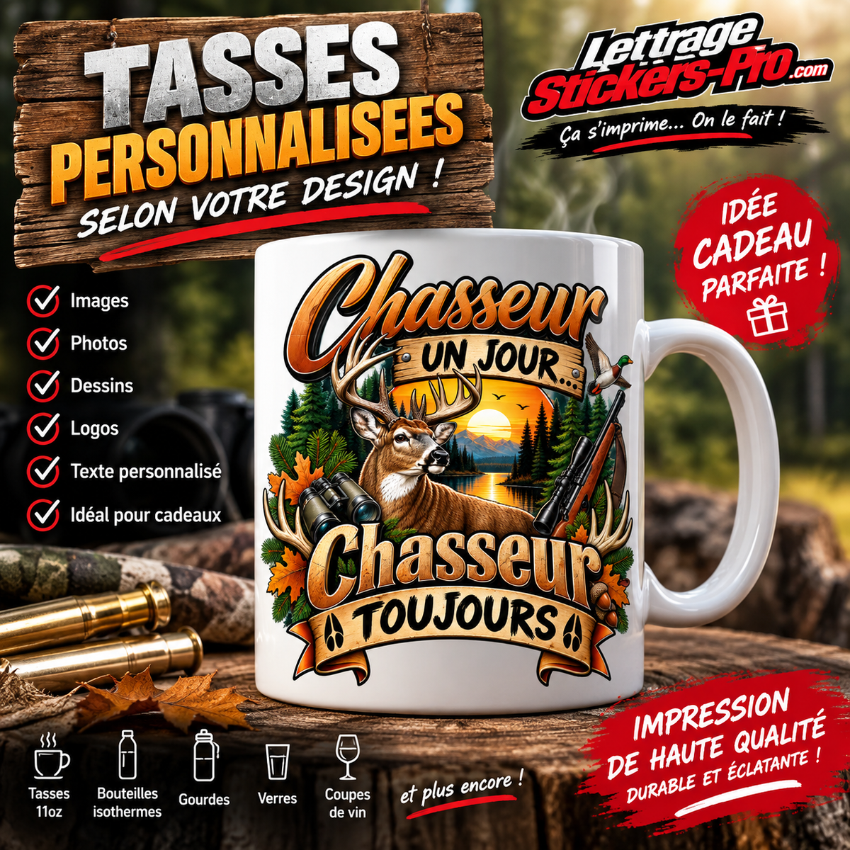 Tasse Chasseur un jour… Chasseur toujours